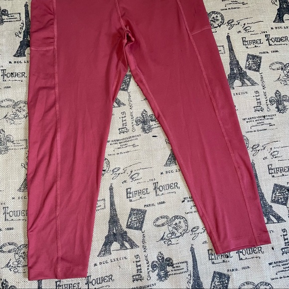 Bally Total Fitness NWT! Active Red High Rise Pocket Ankle Legging Size XL - Picture 3 of 14